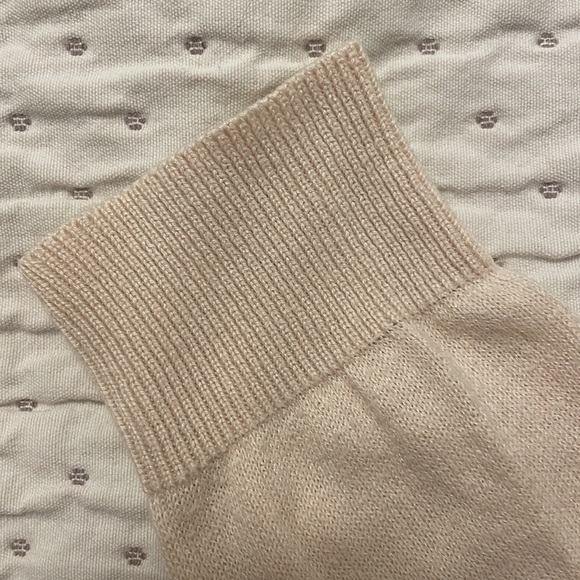 Beige Long Sleeve Pullover Sweater with Elbow Patches - Picture 4 of 6